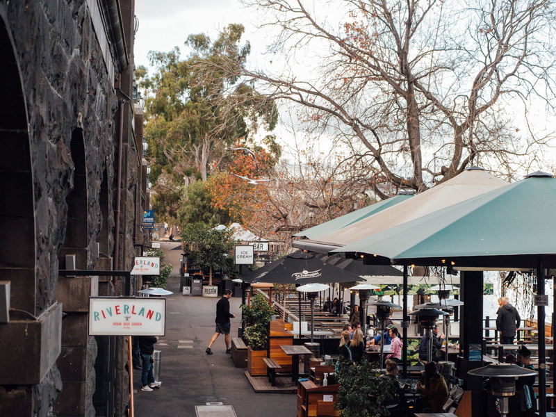 text, outdoors, lifestyles, women, real people, riverside, architecture, australia, yarra, building exterior, city, people, retail, adult, day, melbourne