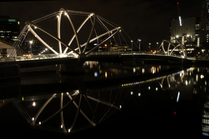 nightlife, waterfront, still, docklands, 4K, no people, building exterior, melbourne, water, built structure, nature, transportation, bridge, river, illuminated