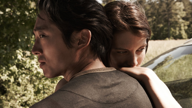adult, headshot, Steven Yeun, looking, 1080P, Glenn Rhee, TV Show, focus on foreground, people, The Walking Dead, males, outdoors, Maggie Greene, togetherness