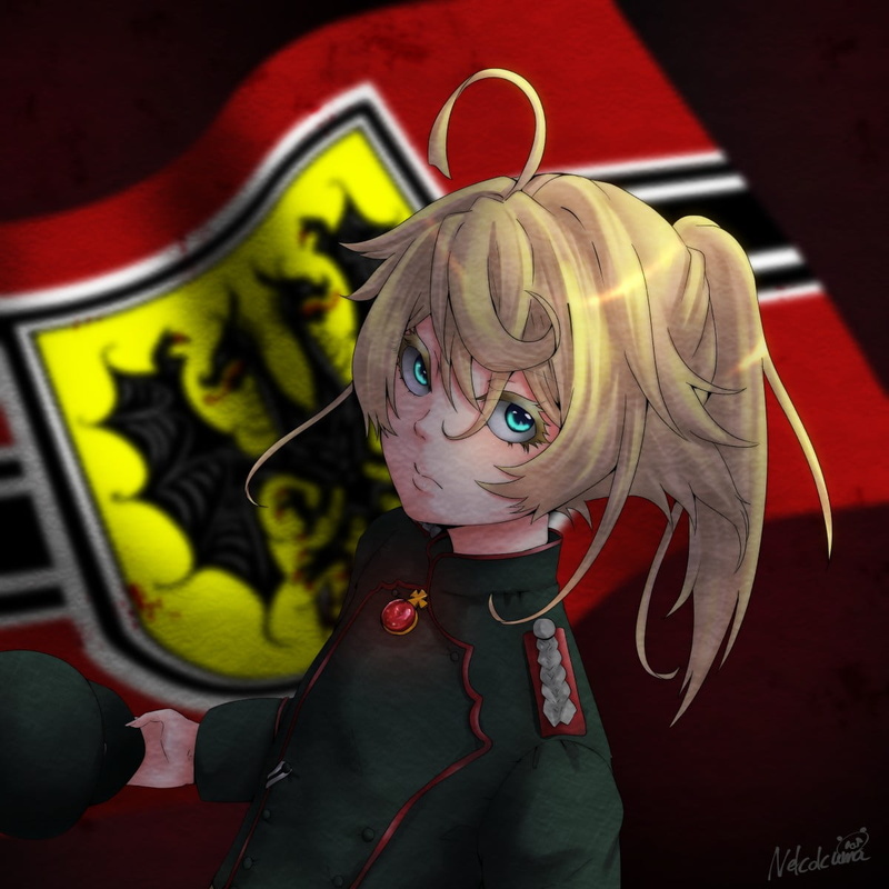 male likeness, clothing, fun, one person, 480P, indoors, costume, military, representation, disguise, Youjo Senki, looking at camera, men, art and craft