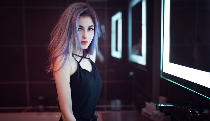 Model, Blonde, Gorokhov, Galina Rover, View, Blue, 1080P, Nice, Face, Girl, Lips, Hair