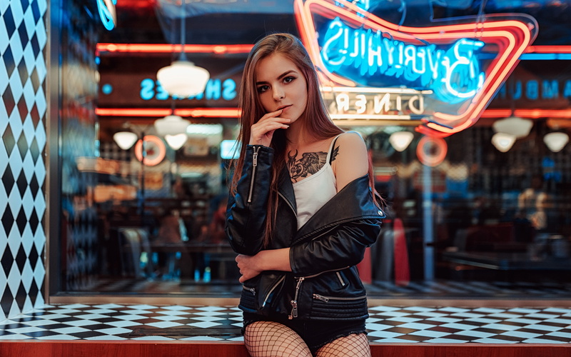 advertising, leisure activity, casual clothing, night, Eugene Marklew, portrait, tattoo, text, s, front view, one person, beauty, lifestyles, look, three quarter length