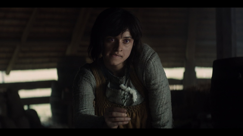 The Witcher (TV Series), Yennefer of Vengerberg, purple eyes, 1080P, hunchback, white flowers