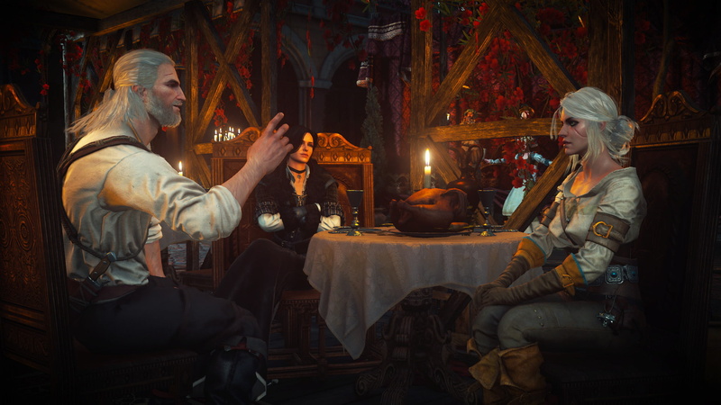 drinking, mature men, refreshment, women, togetherness, Yennefer of Vengerberg, males, illuminated, mature adult, adult, 1080P, mature women, night, sitting