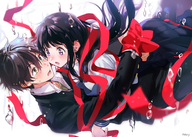 Eru Chitanda, high angle view, paint, costume, girls, standing, 1080P, day, people, Anime, group of people, Hōtarō Oreki, lifestyles, real people, childhood
