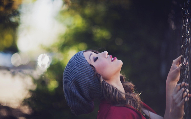 females, wearing, portrait, beanie, emotion, human Face, s, women, focus on foreground, beauty In Nature, knit, model, forest, cheerful, teenage Girls
