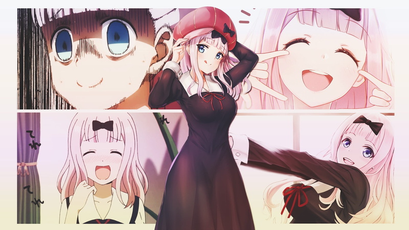 pink hair, collage, anime girls, Kaguya-Sama: Love is War, 1080P, Chika Fujiwara