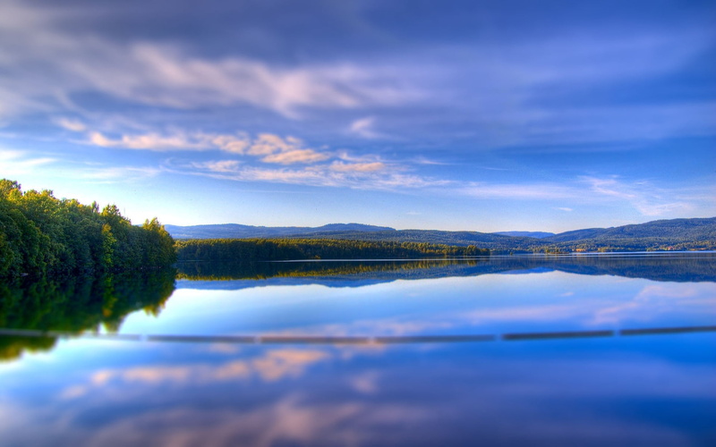 clouds, waterfront, morning, ease, sunlight, green Color, tranquility, reservoir, serenity, pond, mountain, idyllic, outdoors, forest, day, rural Scene