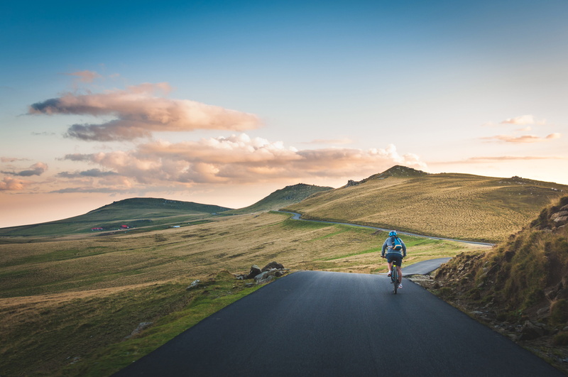 footpath, clouds, beauty in nature, recreational Pursuit, hills, outdoors, exercising, rear View, scenics, direction, environment, people, copy Space, walking
