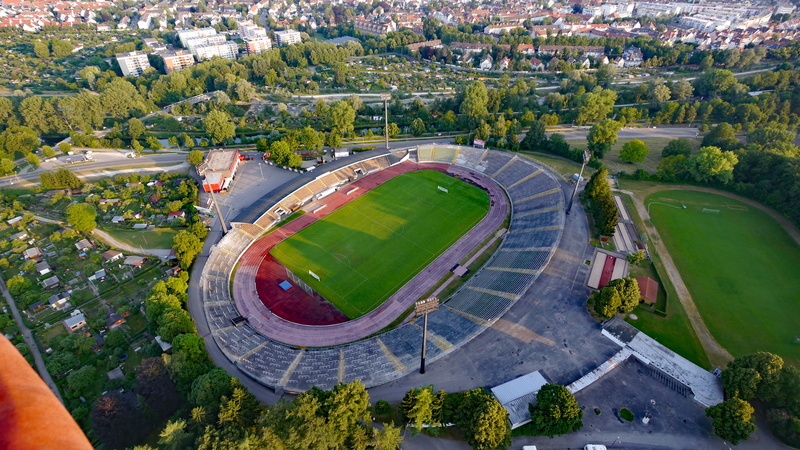 built structure, government, sport, day, no people, stadium, grass, high angle view, building exterior, soccer, city, architecture, 4K, outdoors, transportation