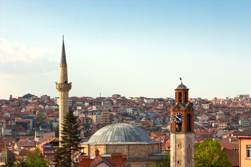sun, travel destinations, mezquita, belief, spring, building, adhan, built structure, kosovo, travel, nature, minaret, city, pristina, mosque, architecture