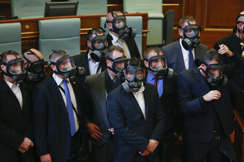 gas masks, 1080P, Kosovo, suits, politics