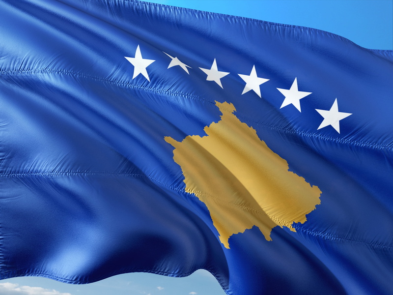 yellow, shape, south east europe, silk, patriotism, no people, wind, rippled, pride, star shape, blue, kosovo, pattern, 4K, symbol, waving, nature, international