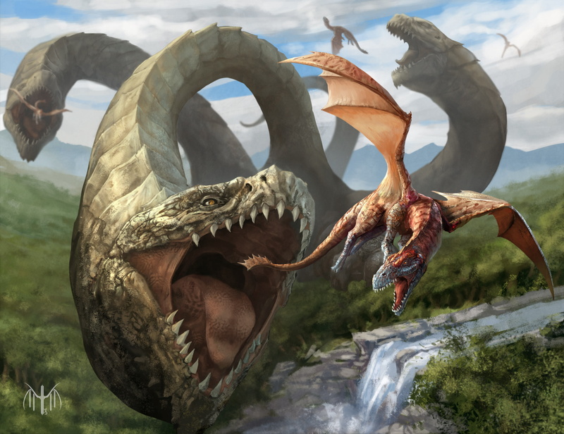 triceps, 2K, flight, dragons, mouth, art, river, waterfall, hunting