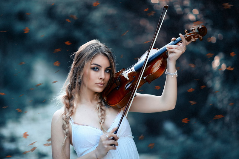 musician, string instrument, young adult, girl, The autumn symphony, one person, Alessandro Di Cicco, violinist, violin, white, music, top, spaghetti, women