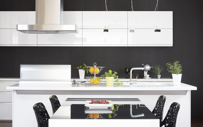 1080P, design, island, cabinet, photography, 1920x1200, table, kitchen, white