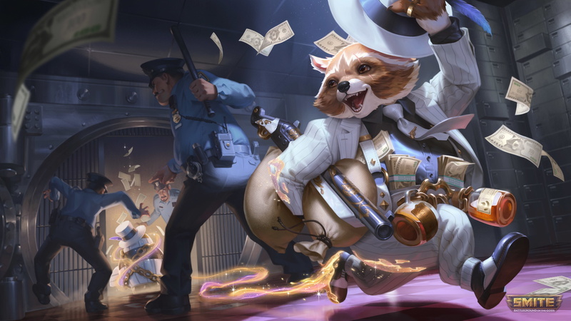 Anthro, watermarked, tanuki, 4K, Danzaburou (Smite), Smite