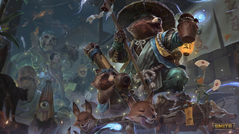 watermarked, Anthro, Danzaburou (Smite), hat, 4K, tanuki, Smite