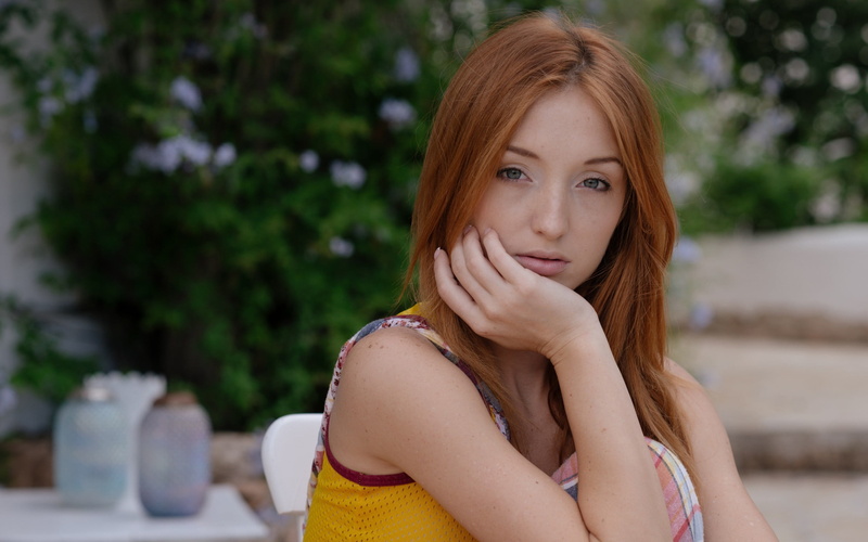 headshot, outdoors, redhead, beauty, women, 2K, lifestyles, Michelle H. Paghie, real people, young women, long hair, portrait, front view, contemplation
