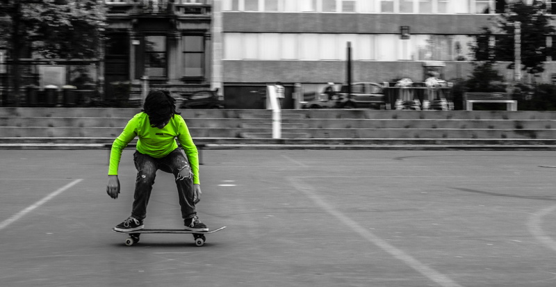 spring, little, summer landscape, landscape, city, Skate, sport, people, happiness, beautiful landscapes, Skateboard, white, young, play, one person, kid
