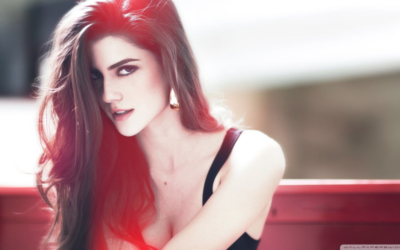 headshot, beauty, brunette, looking at viewer, Natalia Conteras, women, outdoors, looking, dyed red hair, dyed hair, effects, portrait, fashion, young adult