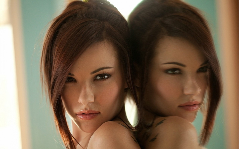 teenager, 1080P, friendship, headshot, long hair, young adult, looking at camera, reflection, looking, hairstyle, portrait, human face, hair, young women