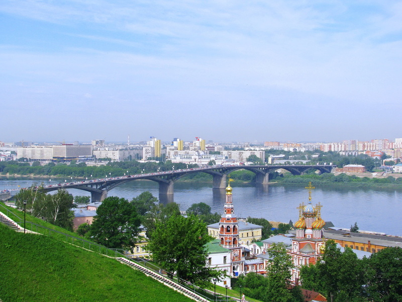 bridge - Man Made Structure, cityscape, building, concrete, tourism, famous Place, cloud - sky, church, nature, nizhny novgorod, no people, outdoors, urban Skyline