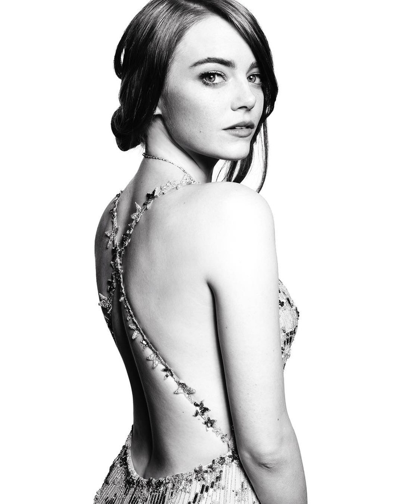 actress, monochrome, women, 720P, Emma Stone