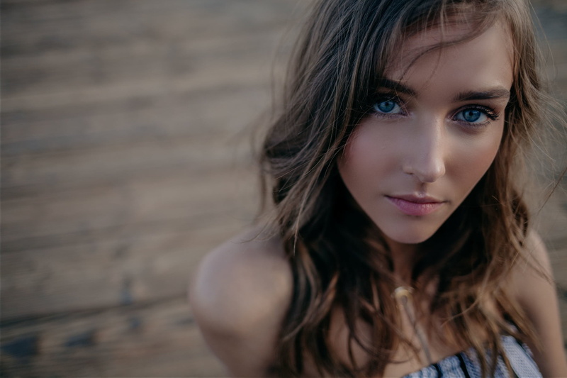 Rachel Cook, brunette, model, women outdoors, 720P, blue eyes, women