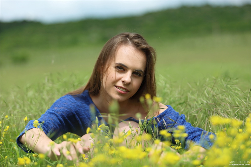 one person, MPL Studios, flowering plant, plant, outdoors, smiling, grass, women, beauty in nature, 4K, hair, front view, women outdoors, headshot, portrait