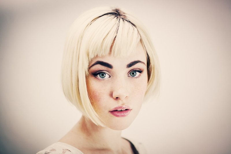 1080P, face, women, makeup, model, Devon Jade, platinum blonde, portrait