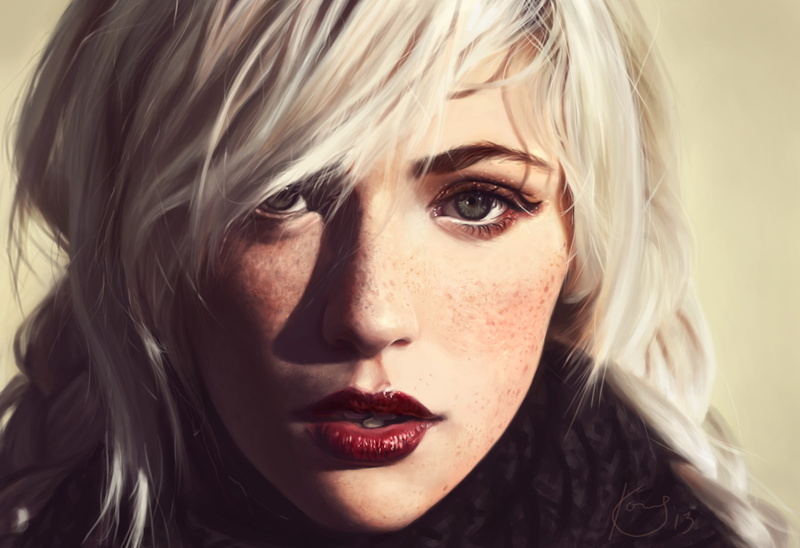 freckles, blonde, 1080P, women, Devon Jade