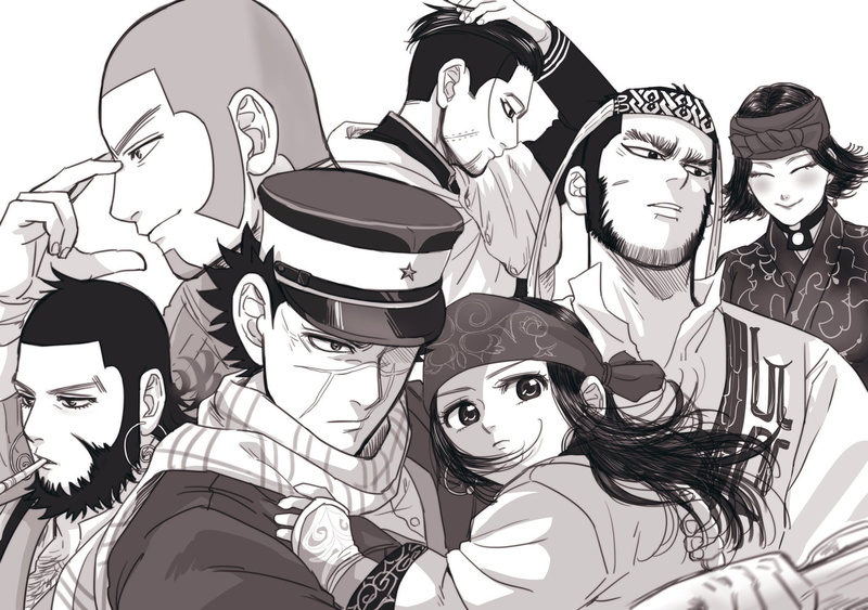 disguise, golden kamuy, asirpa, sugimoto saichi, Anime, portrait, smiling, front view, real people, adult, men, 1080P, leisure activity, manga, headshot
