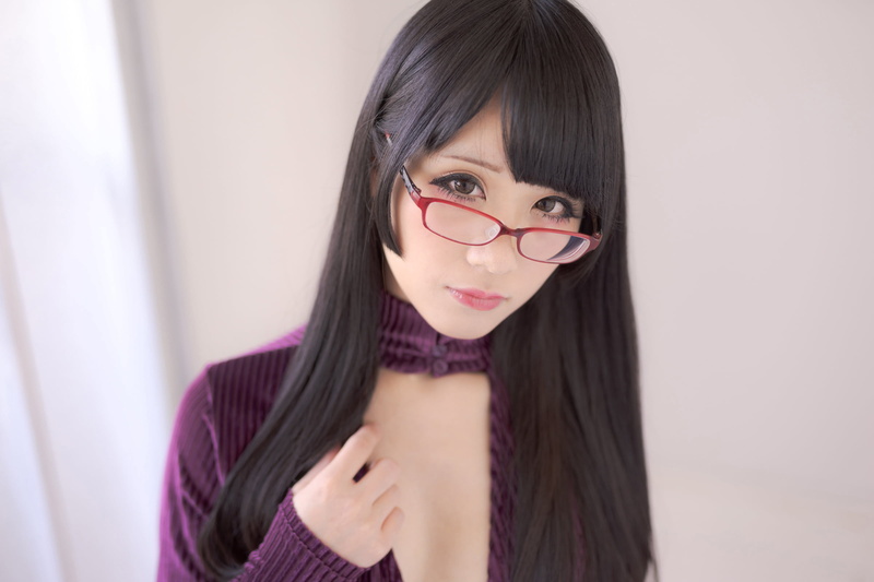 Japanese, Kitami Eri, 1080P, gravure, brunette, Asian, glasses, women indoors, looking at viewer, Japanese women, women