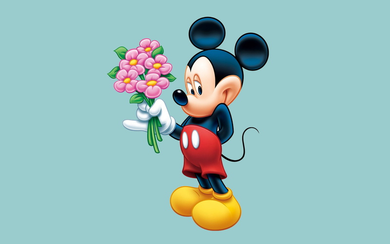 desktop, mouse, bouquet, desired, flowers, hd, 2K, mickey