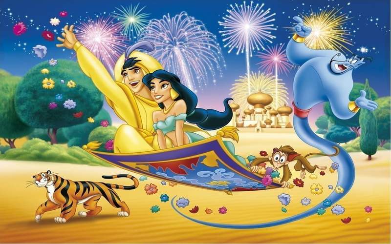 tiger, aladdin, jasmina, carpet, genie, flying, abu, monkey, princess, photo, 1080P, magic, hd