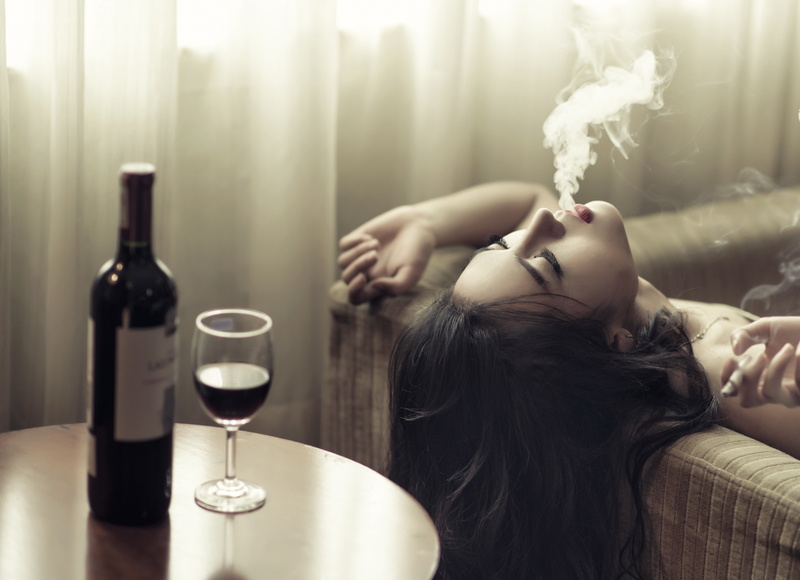 alcohol, hairstyle, drink, cheerful, fashion, portrait, luxury, lifestyles, headshot, beautiful woman, home Interior, cute, glamour, drinking Glass, smoking issues