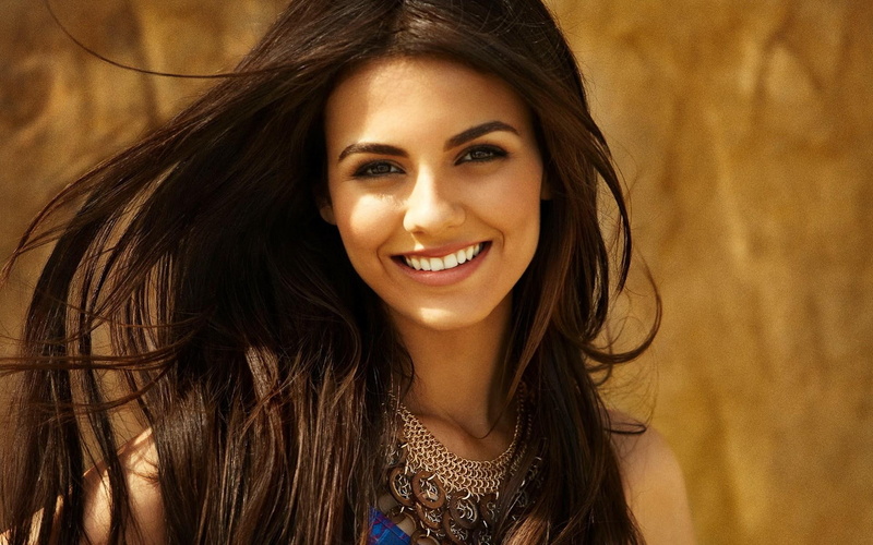 dress, smile, women, blue, 1080P, justice, girl, brown, s, victoria