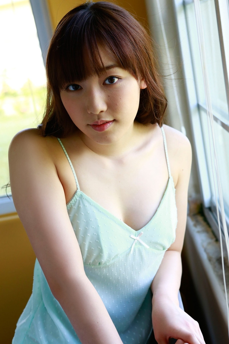 Morning Musume, looking at viewer, indoors, women, beautiful woman, looking at camera, bangs, 720P, brown hair, dress, waist up, hair, Asian, young women