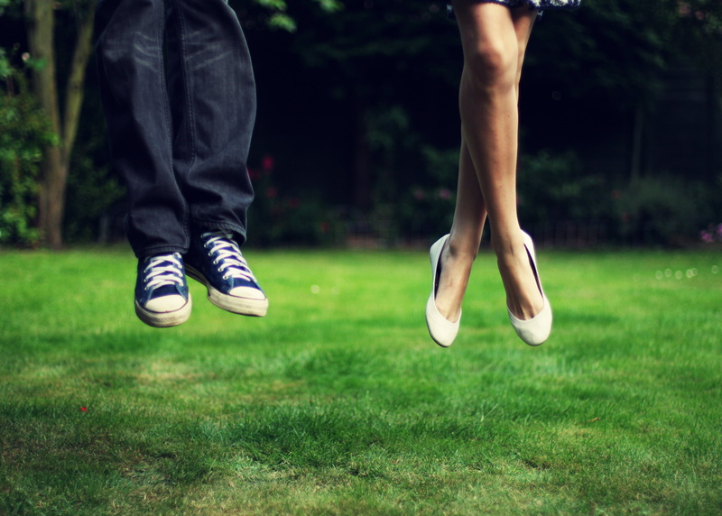 jeans, two people, caucasian Ethnicity, leisure Activity, grass, laces, lifestyles, ballet flats, human body part, running, girl, top, meadow, sneakers