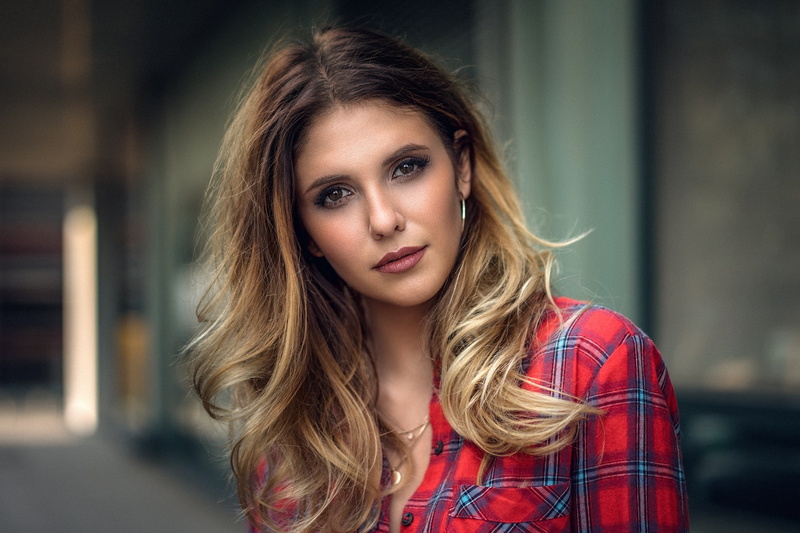 shirt, headshot, Martin Kühn, adult, teenager, young women, depression - sadness, contemplation, young adult, brown eyes, casual clothing, long hair, 1080P