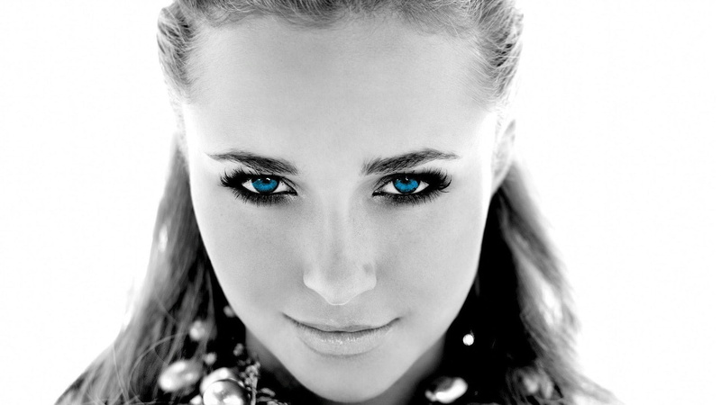 blue eyes, Hayden Panettiere, eyes, platinum blonde, 1080P, blonde