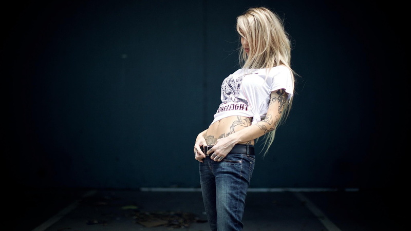 Sara Fabel, model, women, 1080P, blonde, tattoo