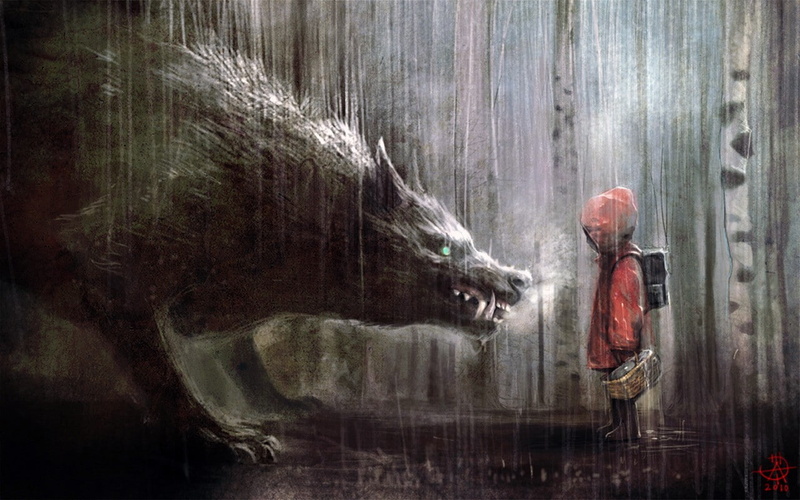 720P, Little Red Riding Hood, fantasy art