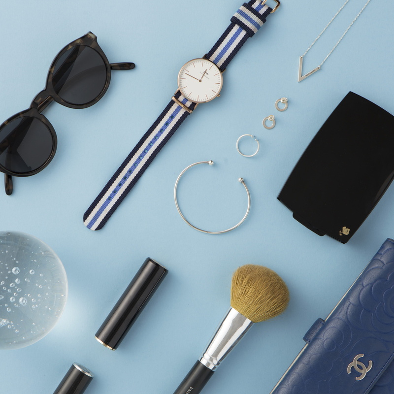 scissors, lifestyle, product photo, glasses, glamour, product flatlay, product shoot, monochrome, earring, 2K, make-up brush, blush - make-up, lipstick