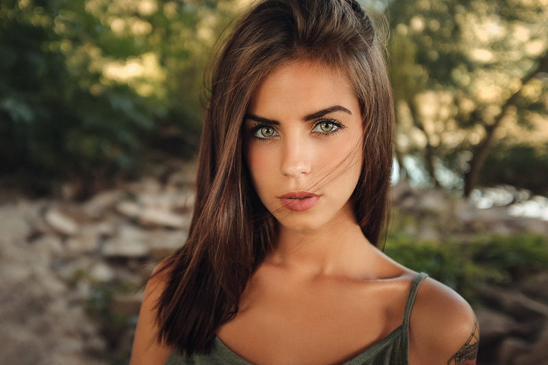 caucasian Ethnicity, hairstyle, beautiful Woman, posing, Martin Kühn, looking at viewer, beauty In Nature, straight hair, Marlen Valderrama Alvaréz, hair