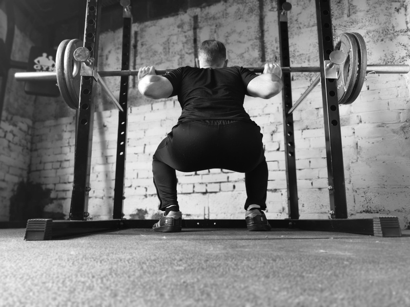 exercise equipment, barbell, weight training, gym, self improvement, muscular build, sports clothing, vitality, sports training, rear view, exercising