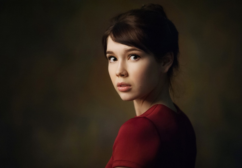 face, Ekaterina Ermakova, 1080P, Maxim Maximov, women, portrait, simple background