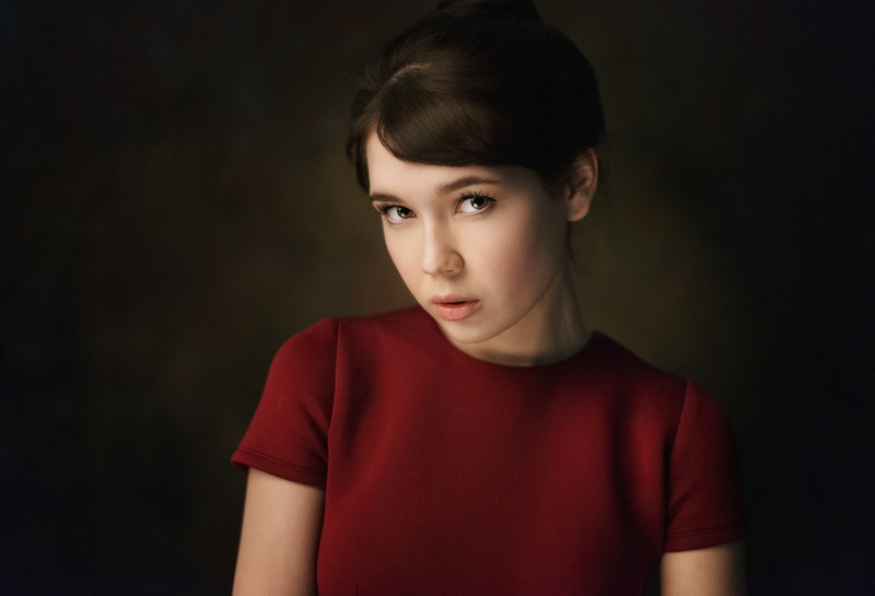 1080P, portrait, women, Maxim Maximov, face, Ekaterina Ermakova, simple background