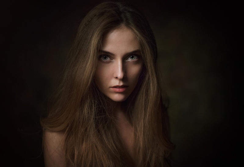 1080P, hairstyle, brown hair, serious, one person, human hair, Maxim Maximov, face, close-up, beauty, Amina Katinova, young adult, portrait, looking at camera